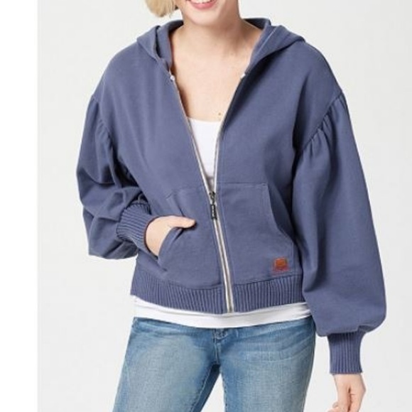 Peace Love World Jackets & Blazers - Peace Love World Novelty Sleeve Hoodie` 0017